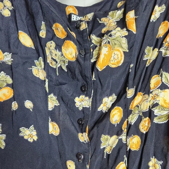 Beach Riot Black Lemon Rachel Romper Black Orange Floral Cut Out Back Sz Medium - Picture 7 of 7